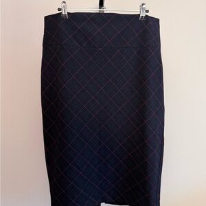 Express Black Navy and Red Plaid Women's Skirt